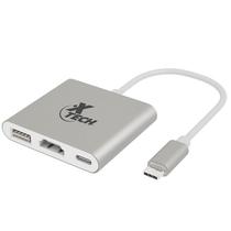 Cabo Adaptador Xtech XTC565 3 Em 1 Multiport - Cinza