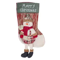Meia de Natal Decorativa com Papai Noel