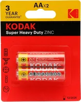 Pilha Kodak Super Heavy Duty Zinc - AAX2 (2 Unidades)