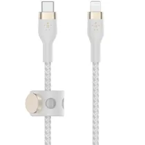 Cabo Belkin Boostcharge Pro Flex 2M USB-C/Lightning Braided Silicone Branco - CAA011BT2MWH