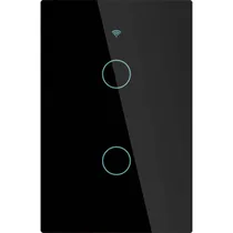 Interruptor de Luz Inteligente Moes WS-US2-L Wi-Fi RF 2 Botões - Preto
