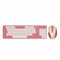 Kit Teclado e Mouse Redragon Office BS-8772-RP Sem Fio - Rosa