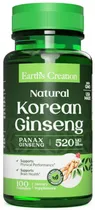 Earth's Creation Natural Korean Ginseng 520MG (100 Capsulas)