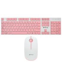 Teclado + Mouse FTX GK600 Wireless / Espanhol - Branco / Rosa