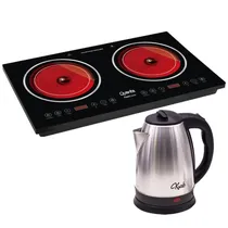 Fogão Eléctrico Quanta QTCEI220 2 Bocas 5KG 3600W + Jarra KB2L