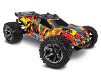 Carro Traxxas 1/10 Rustler 4WD VXL BLX Tqi TSM Solar Flare 67076-4