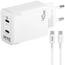 Carregador Hye HYEC121C 2 USB-C de 40 Watts + Cabo USB-C