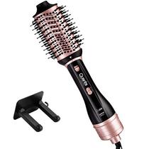 Escova Secadora Eletrica Quanta QTES6001 Easy Step 2 Em 1 / 1300 Watts - Preto/Rose Gold