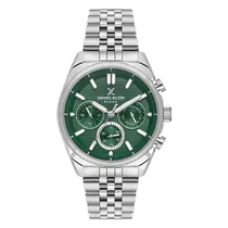 Relogio Analógico Masculino Daniel Klein DK.1.13890-3 Exclusive Gents / Pulseira de Aço Inoxidável - Prata/Verde