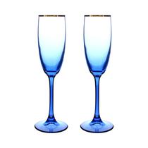 Set de Copas para Champan Pasabahce Marble 44688 175ML Azul 2 Piezas