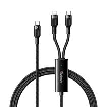 Cable Mcdodo 2 En 1 CA-8780 100W Tipo-C A Lightning Y Tipo-C LED Negro