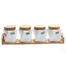 Potes de Cerâmica – Conjunto com 4 Unidades 7X10 CM + Soporte