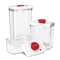 Jogo de Potes para Alimentos Cuisinart S6R Borda Vermelho - 6 Peças