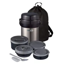 Pote Térmico Zojirushi SL-JBE14XA com 4 Potes Inox - Cinza