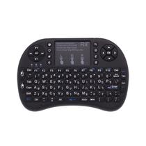 Teclado Controle Universal Air Mouse i8 2.4GHZ com Touchpad e LED - Preto