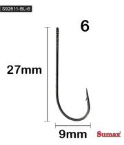 Sumax Pesca Anzuelo S92611-BL 27MM/6 Acero Inoxidable 100 Unidades Plateado