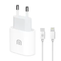 Carregador de Paredes Ur UA-02 USB-C + Cabo USB-C - Lightning / 20W - Branco