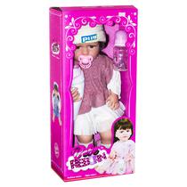 Boneca Bebe Reborn Menina XBY5501 de Silicone com Acessorios Varios