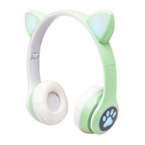 Fone de Ouvido Sem Fio Cat Ear VIV-23M com Microfone/RGB - Verde