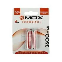 Pilha Recargável Mox AAA MO-B2AAA36 2 Unidades 3600MAH