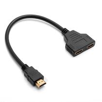 Cabo Adaptador HDMI / HDMI 2 30CM Multi Telas Divisor e Duplicador - Preto