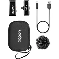 Sistema de Microfone Godox WES2 USB-C 2TX+1RX Sem Fio