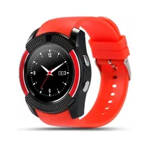 Relógio Smartwatch V8 com Tela 1.22", Câmera 0.3MP, Bluetooth - Vermelho