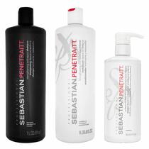 Kit Sebastian Penetraitt Shampoo 1L + Condicionador 1L + Mascara Capilar 500ML