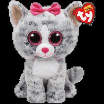 TY Peluches TY Beanie Boos Kiki Gato Gris Mediano Tela Poliester 3 Anos + Multicolor