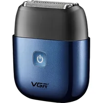 Barbeador Eletrico VGR Voyager V-340 Mini / 5W / 7000RPM / IPX7 / Recarregável - Azul