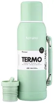 Garrafa Térmica Terrano 1L com Base de Silicone - Verde Água