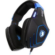 Headset Gamer Sades Spellond Pro com Fio - Preto Azul