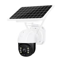 Camera de Seguranca IP Solar Wifi 1080P/3MP com Microfone, Visao Noturna, Sensor de Movimento, A Prova D'Agua IP66 / App Icsee - Branca