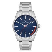 Relogio Analogico Masculino Daniel Klein DK.1.12763-3 Premium Gents / Pulseira de Aco Inoxidavel - Prata/Azul