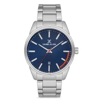 Relogio Analógico Masculino Daniel Klein DK.1.12763-3 Premium Gents / Pulseira de Aço Inoxidável - Prata/Azul