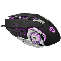 Mouse Set Gamer King Fight USB RGB 6 Bot. - Black