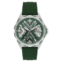 Relogio Analógico Masculino Daniel Klein DK.1.14017-2 Skeleton / Pulseira de Silicone - Verde/Prata