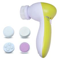 Limpador Facial MY-8782 Beauty Care Massager 5 Em 1 / A Pilha - Branco/Verde Claro