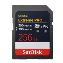 Cartão de Memória SD Sandisk Extreme Pro 300-300 MB/s U3 V90 Uhs-II 256 GB 8K 4K IP68 (SDSDXDM-256G-GN4IN)