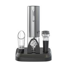 Kit Abridor de Vinho Eletrico Electropro com 5 Pecas / Recarregavel USB / Aco Inox - Prata