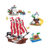 Juguete de Construccion Cogo Creative Player 3071 Pirate Treasure Island 3 En 1 260 Piezas