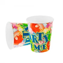 Copo de Papel Descartavel para Festa Party Time 10 Unidades