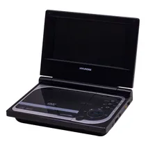 DVD Player Portatil Hyundai HY-9921PDVD com Tela 7" / USB / SD / MMC / Recarregavel / 100-240V - Preto