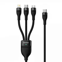 Cabo Baseus CASS030201 USB-C A Micro USB / USB-C / Lightning 1.5M - Preto