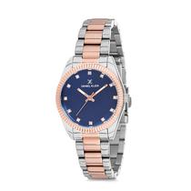 Relogio Analogico Feminino Daniel Klein Premium DK12180-7 - Prata e Rosa Ouro