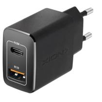 Carregador / Adaptador de Parede Xion XI-CG20 / 20W / USB-A / USB-C - Preto