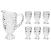 Conjunto de Jarra e Copos de Vidro 13.5X7CM - 7 Peças Transparente