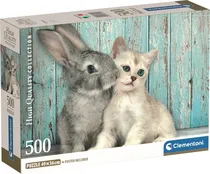Quebra-Cabeça Cat & Bunny High Quality Collection Clementoni - 35539 (500 Pçs)