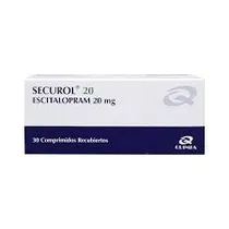 Quimfa Medicamentos Securol 20 Escitalopram Plastico Azul