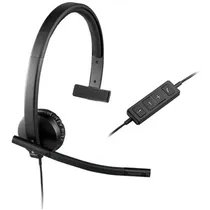 Headset Logitech H570E Mono USB – Preto 981-000570